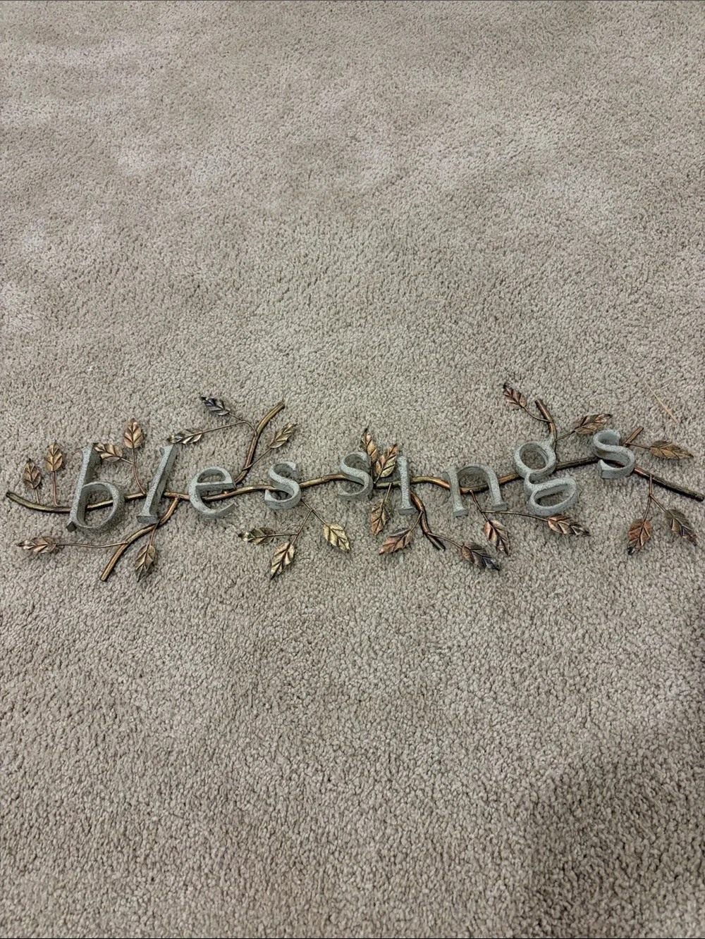 Rustic “Blessing” metal wall decor